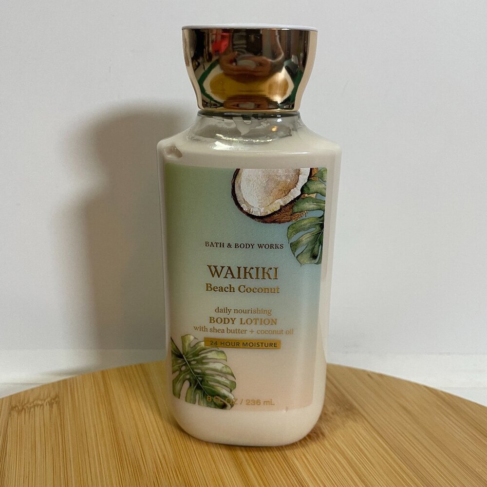 Bath & Body Works Waikiki Beach Coconut Body Lotion 8 oz Shea Butter Coconut Oil